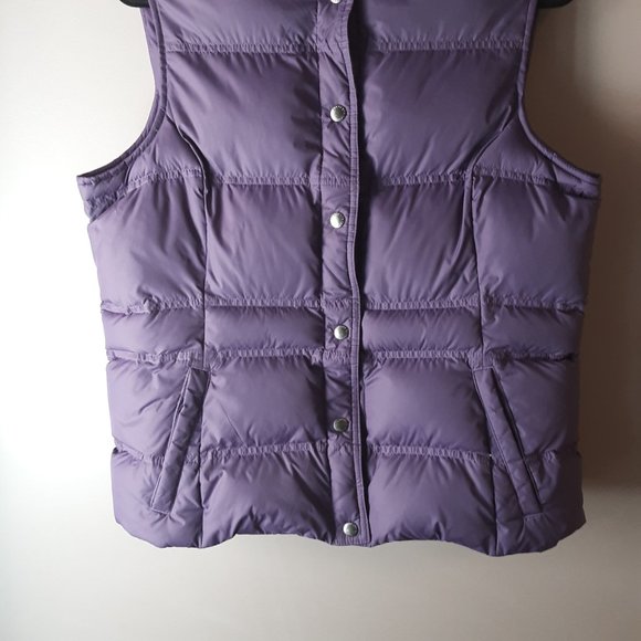 Lands' End Women's Down Puffer Vest Purple Pockets Size Medium - Picture 3 of 13